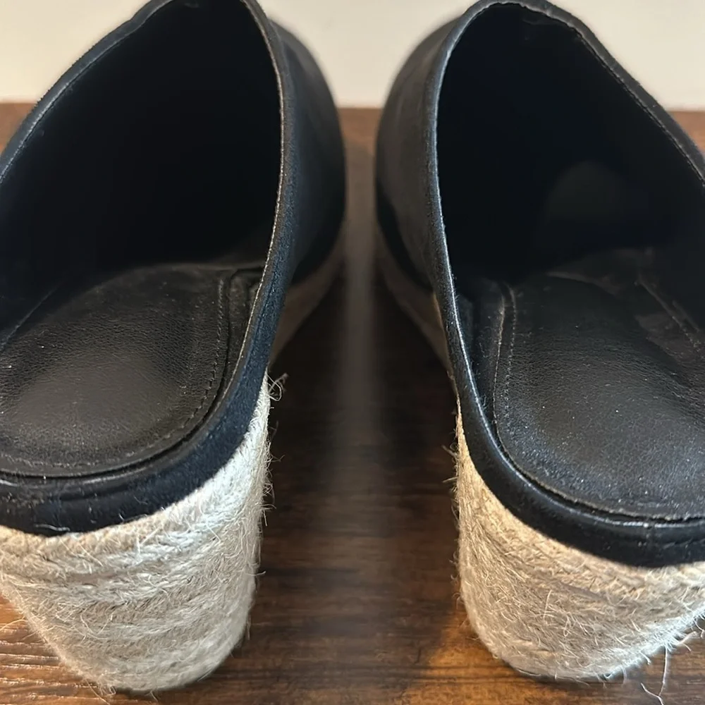 Black Faux Suede wedges